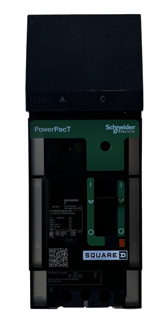 Square D BGA260302 Circuit Breaker – PowerPact B, 30A, 2 Pole, 600Y/347V AC, 18kA, I-Line, Thermal Magnetic