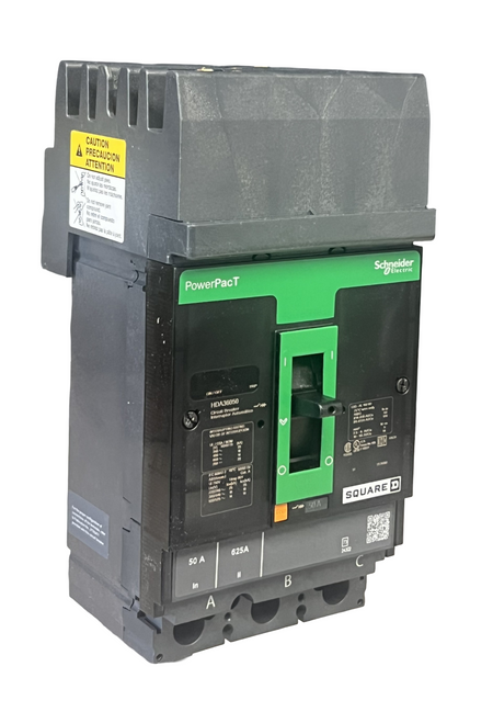 Square D HDA36050 Circuit Breaker 50A 600V 3-Pole  I-Line 18kA @ 480VAC