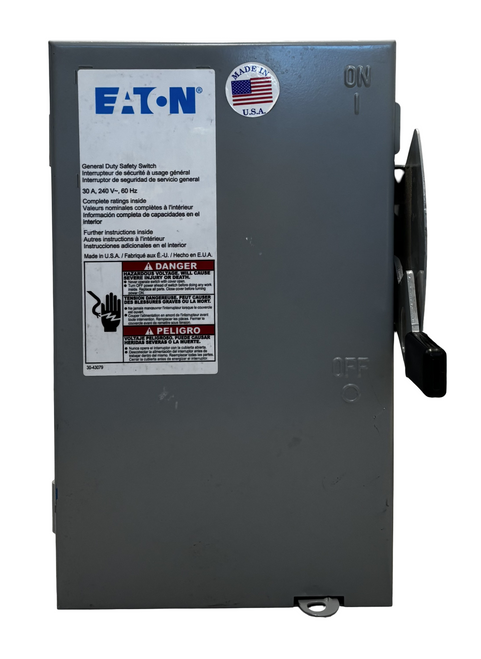 Eaton DG321NGB Fusible Disconnect Switch | 30A | 240V | 3-Pole 4-Wire | NEMA 1 | Class H | General Duty