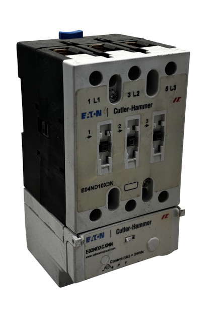 Eaton E04ND10X3N IEC Electro-Mechanical Line Contact Block – 100A, 3-Pole, 24 VDC Coil