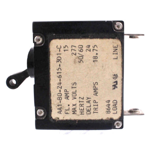 Carling Switch AA1-B0-24-615-3D1-C Breaker 15A 277V Single Pole Series A
