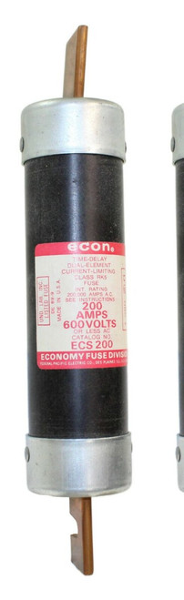 Econ ECS200 FUSES 200A 600V Time Delay Dual Element Current Limiting Class RK5