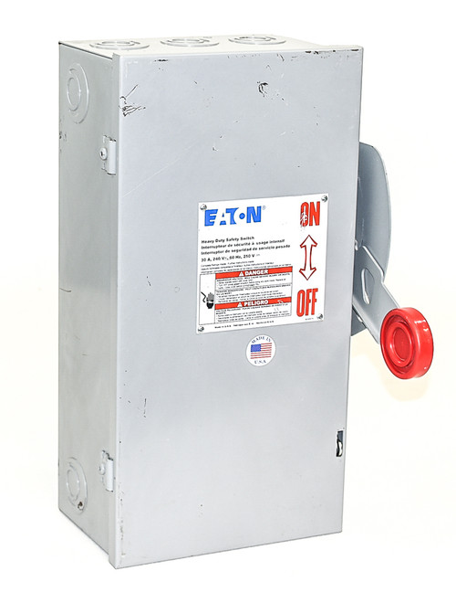 Eaton DH321FGK Fusible Disconnect 30A 240V 3P NEMA: 1 Fusible: Yes Heavy Duty Fusible Safety Switch Type 1 Enclosure