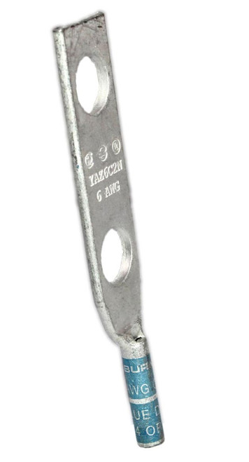 Burndy YAZ6C2N Compression Lug 6AWG 2 Hole 1/2 In Stud Long Barrel W/Insp Window Burndy YAZ6C2N Compression Lug 6AWG 2 Hole 1/2 In Stud Long Barrel W/Insp Window