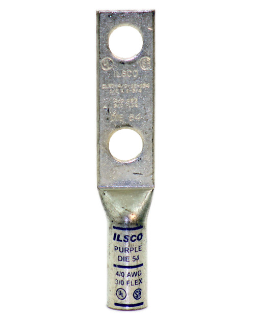 Ilsco CLND-4/0-12-134 Compression Lugs 4/0AWG Number of Holes: 2 Bolt Size: 1/2