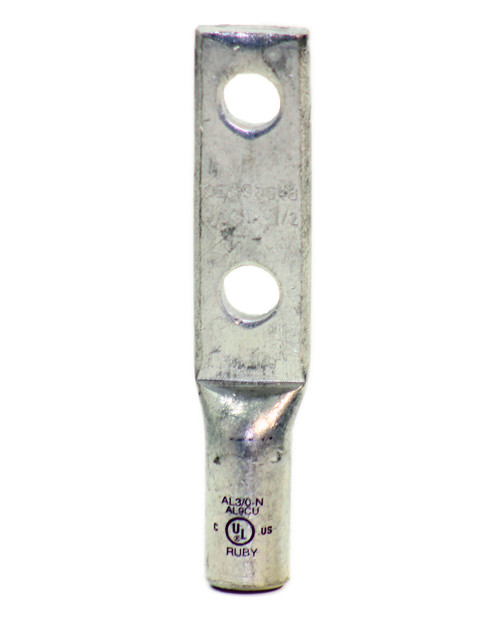 Burndy OEC 98548 Compression Lug 3/0 Str-1/2 2-Hole Ruby