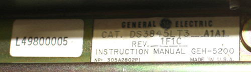 General Electric DS3845LT3A1A2 LOD TRAK III Solid State Motor Protection Module ***FOR PARTS ONLY***