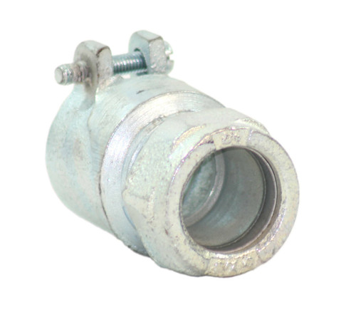 Bridgeport 408 Squeeze Connector Material: Malleable Iron Size: 3/4 Inch