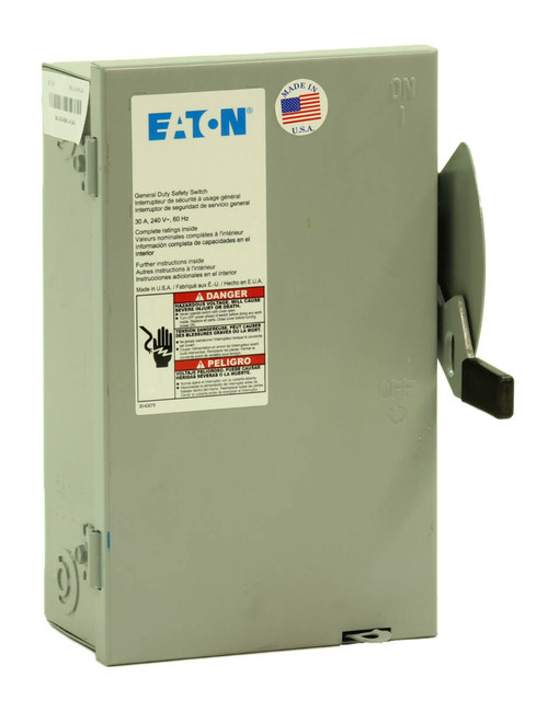 Eaton DG321NGB General Duty Safety Disconnect Switch 30A 240V 3P NEMA: 1 Fusible: Yes