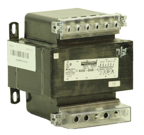 Micron Industries B250-0086-1 Control Transformer 250VA 50/60Hz.