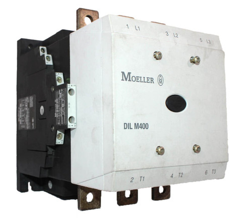 Moeller DIL M400 Contactor 450A 600V 3Ph 24-48V Coil w/2 Auxiliary DIL M 820-XHI Moeller DIL M400 Contactor 450A 600V 3Ph 24-48V Coil w/2 Auxiliary DIL M 820-XHI