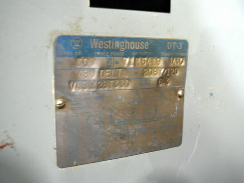 Westinghouse V48M28T330 Transformer 300KVA Primary: 480 Secondary: 120 3 Phase