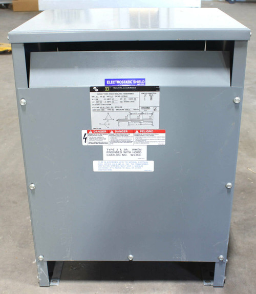 Square D 15T85HIS Transformer | 15kVA | 208V Primary | 208Y/120V Secondary | 3 Phase | 150°C Rise | Sorgel
