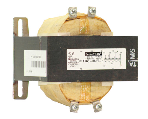 Micron E263-0601-5 Control Transformer .263KVA Primary: 480 Secondary: 120 50/60Hz