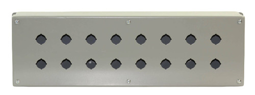Hoffman E16SPBXVM | 16-Hole Extra-Deep Wall-Mount Pushbutton Enclosure | NEMA 12/IP65 | ANSI 61 Gray