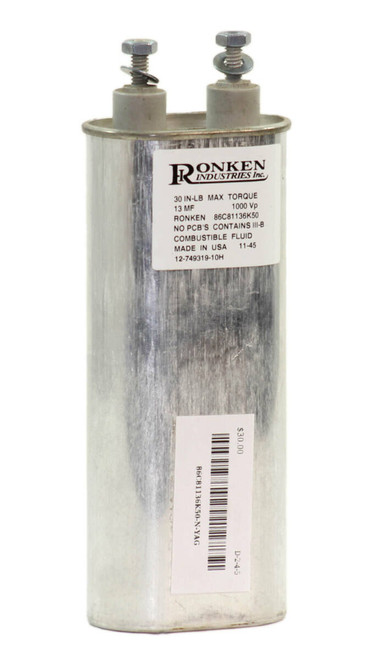 Ronken 86C81136K50 Capacitor 13 ?F 30 in-LB Max Torque 1000Vp