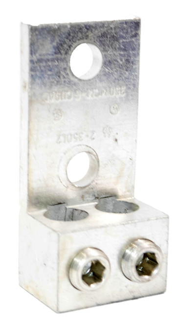 Brumall 2-350L2 Panelboard Mechanical Lug 2 Ports 2-Holes 1/2-inch Stud 350MCM-6