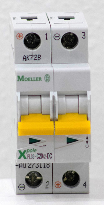 Eaton Moeller Breaker - PLS6-C20/2-DC-AU 240V 2P 20A DC Miniature