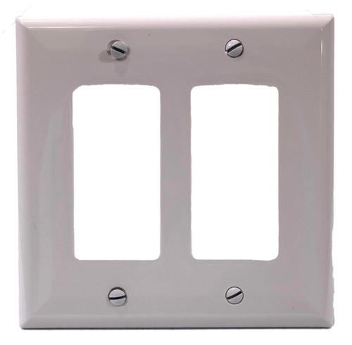 Eaton PJ262W Mid-Size 2-Gang White Decorator Wall Plate