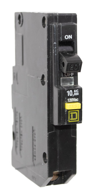 Square D QO120GFI Breaker 20A 120V 1P 10KA GFI Plug in Thermal Magnetic