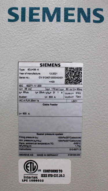 Siemens 8DJH 36 MEDIUM-VOLTAGE SWITCHGEAR Gas Insulated for Secondary Distribution Systems up to 36 kV