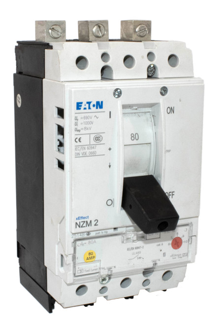 Eaton NZMN2-AF80-NA Circuit Breaker 3-Pole, 80A Adjustable Trip, 600V NZM2 Frame Eaton NZMN2-AF80-NA Circuit Breaker 3-Pole, 80A Adjustable Trip, 600V NZM2 Frame