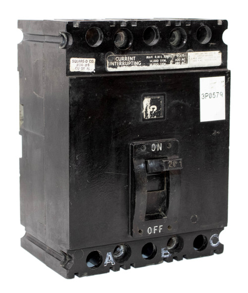 Square D FA36020 Breaker 20A 600V 3P 14KA Long-Time and Instantaneous Thermal Magnetic