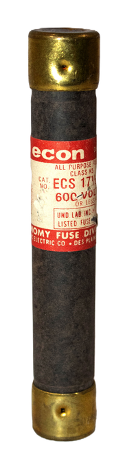 Econ ECS 17 1/2 Fuse 17-1/2A 600V 200kA Class K5 All Purpose Dual Element