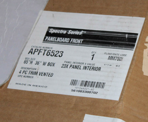 Spectra Series APFT6523 Panelboard Front Trim Vented H-65in x W-36in Box