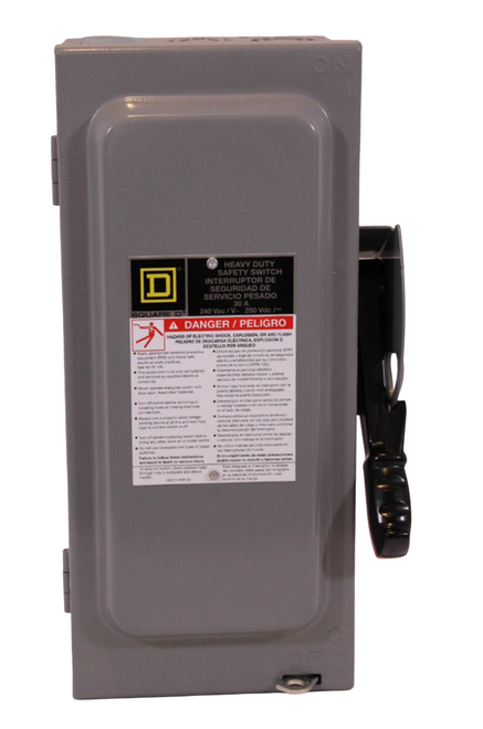 Square D H321N Fusible Disconnect | 30A | 240V | 3-Pole 4-Wire | NEMA 1 | Heavy Duty