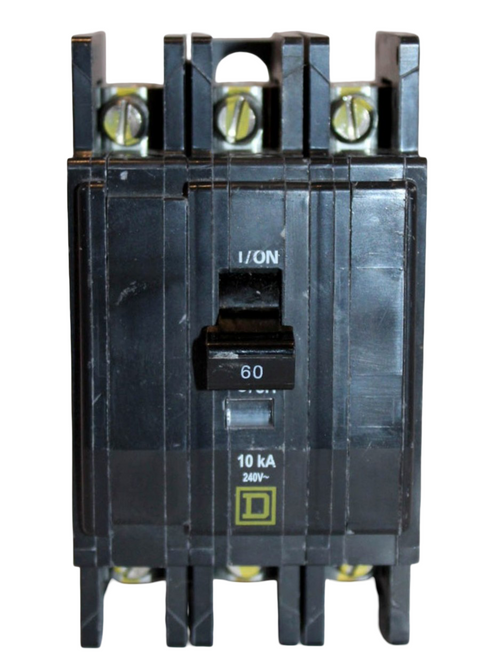 Square D QOU360 Miniature Circuit Breaker – 60A, 3-Pole, 240V AC, QOU Series, Thermal Magnetic, UL 489