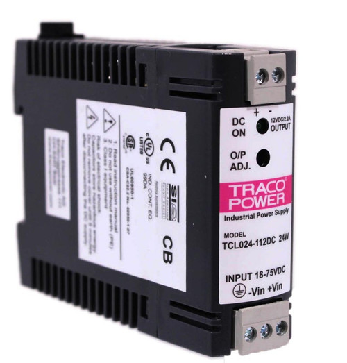 Traco Power TCL024-112DC Indust Power Supply Out 12VDC/2.0A Input 18-75VDC 24W