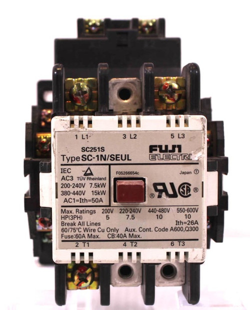 Fuji Electric SC251S SC-1N/SEUL Magnetic Contactor 3P 50A 200-240V