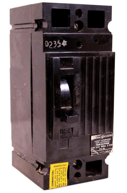 General Electric TEB122Y100 Circuit Breaker 100A 240V 2P Type TEB