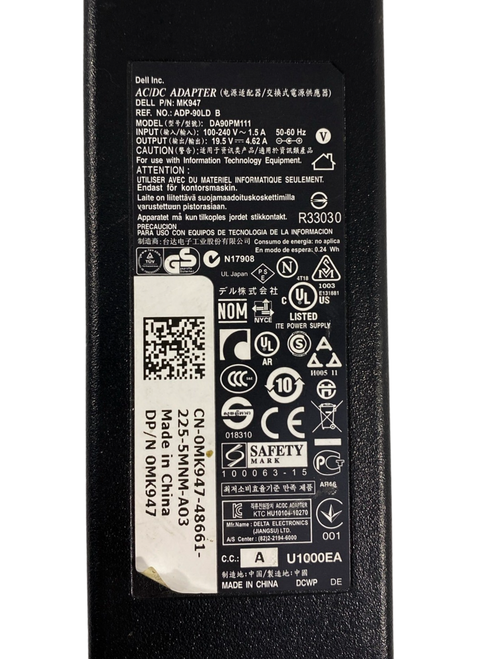 Dell DA90PM111 AC/DC Adapter 19.5V 4.62A