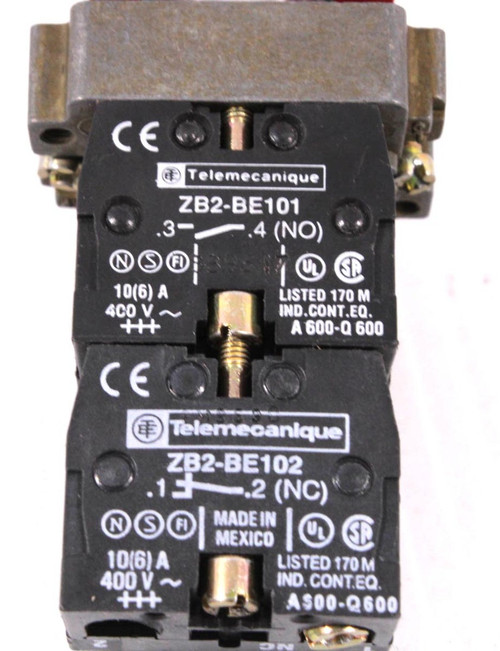 Telemecanique ZB2-BE102 Contact Blocks w/2-Positions Rotary Switch