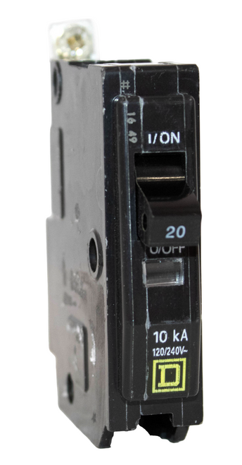 Square D QOB120 20 Amp 1-Pole Bolt-On Circuit Breaker – QO Series, 120/240V Square D QOB120 20 Amp 1-Pole Bolt-On Circuit Breaker – QO Series, 120/240V