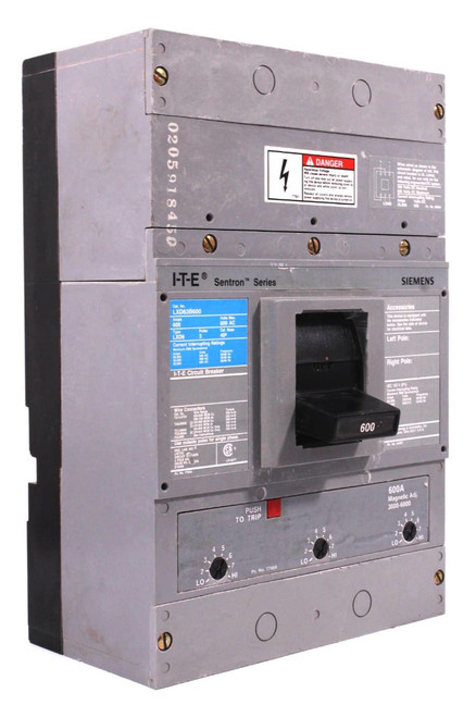 I-T-E LXD63B600 Sentron Breaker 600A 600V 3P Type LXD6 w/Magnetic Adj. 3000-6000