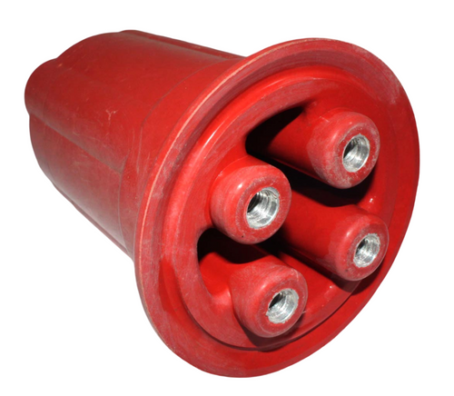 Glastic 4640-81 Standoff Insulator 6 In 15KV Polyester 2 In Bolt Circle 4X4 Red