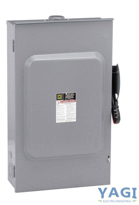 Square D H324NRB Safety Switch 200A 240VAC/250VDC 3P 4 Wire 60HP NEMA 3R Fusible Heavy Duty
