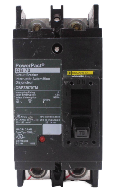 Square D QBP22070TM Breaker PowerPacT Q 70A 240V 2P 1PH 50/60Hz 10kA I-Line