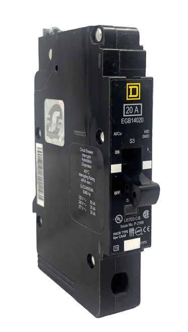 Square D EGB14020 Breaker 20A 277V 1P 1PH 65kA E Frame Bolt-On Thermal Magnetic