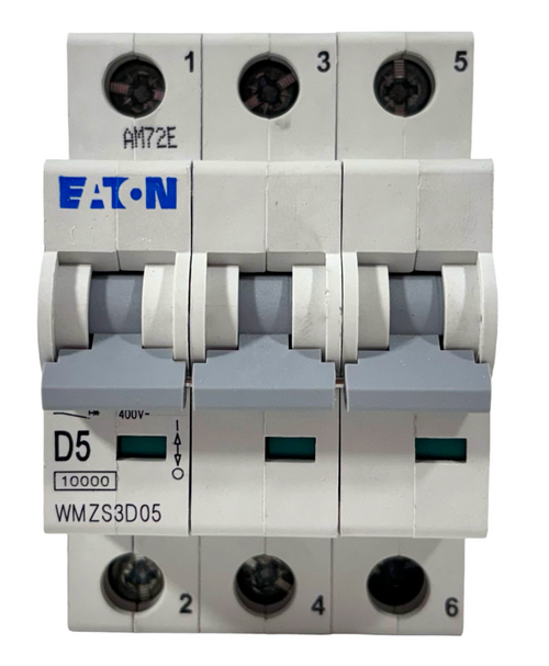 Eaton WMZS3D05 Breaker 5A 480/277V 3P 3PH 5kA Type D DIN Rail