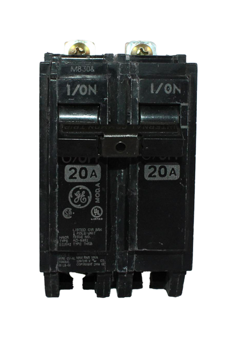 General Electric THQB2120 Breaker 20A 120/240V 2P 10kA Bolt-On