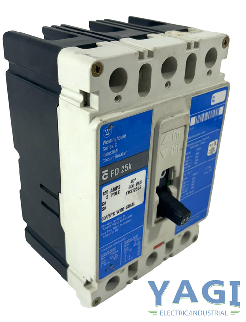 Westinghouse FD3125LS Breaker - 125A 600V 3P 18kA Series C