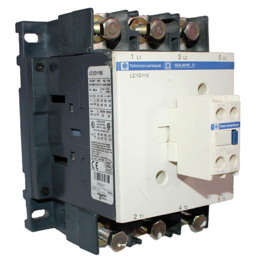 Telemecanique LC1D1156 Contactor 250A 600V 3P 3PH 24V Coil w/Auxiliary Contact: LADN11