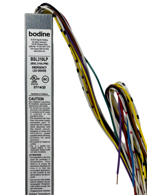 Bodine BSL310LP Emergency LED Driver 120/277V 50/60Hz 45mA Max 0.8W Standby Power
