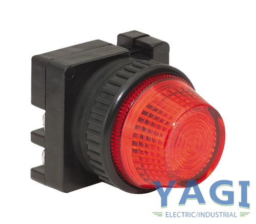 c3controls FVLU24LR LED Panel Indicator Red 24V Screw Terminal 30MM Round with Flat Top