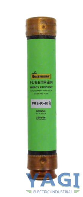 Bussmann Fusetron FRS-R-40 Fuse 40A 600V 200kA Class RK5 Dual-Element Time-Delay