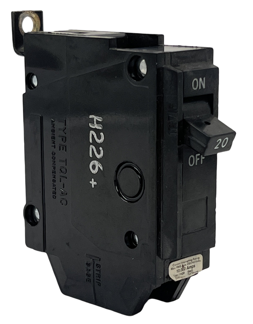General Electric THQB1120 Breaker 20A 120/240V 1P 10kA Bolt-On Molded-Case Therm
